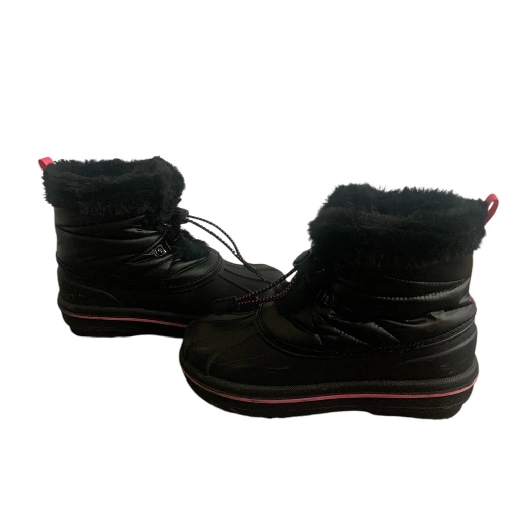 The Children's Place Black and Pink Snow Boots Girls 13